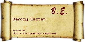 Barczy Eszter névjegykártya